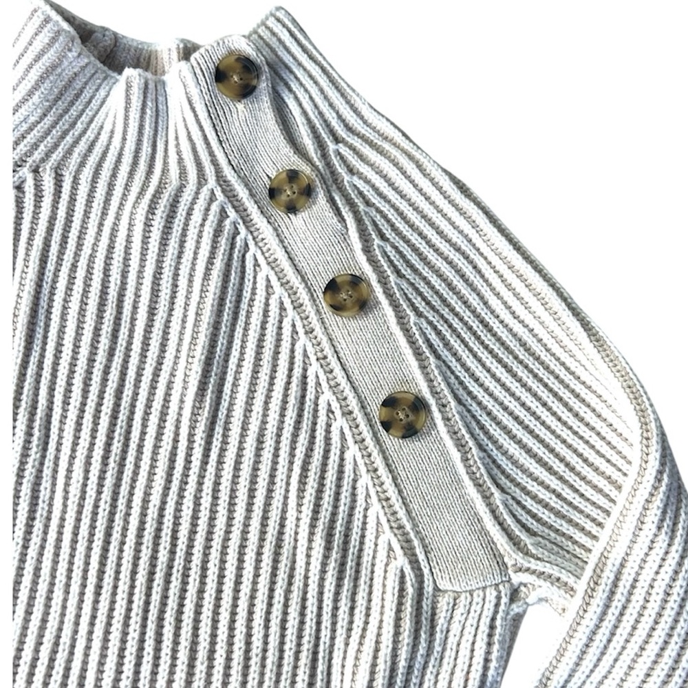 Gap Asymmetrical Button Mockneck Raglan Sweater XS - image 6